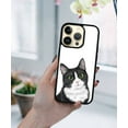 thumbnail image 5 of FINCIBO Soft Rubber Protector Cover Case for Apple iPhone 14 Pro Max 6.7" 2022, Black White Tuxedo Cat, 5 of 5