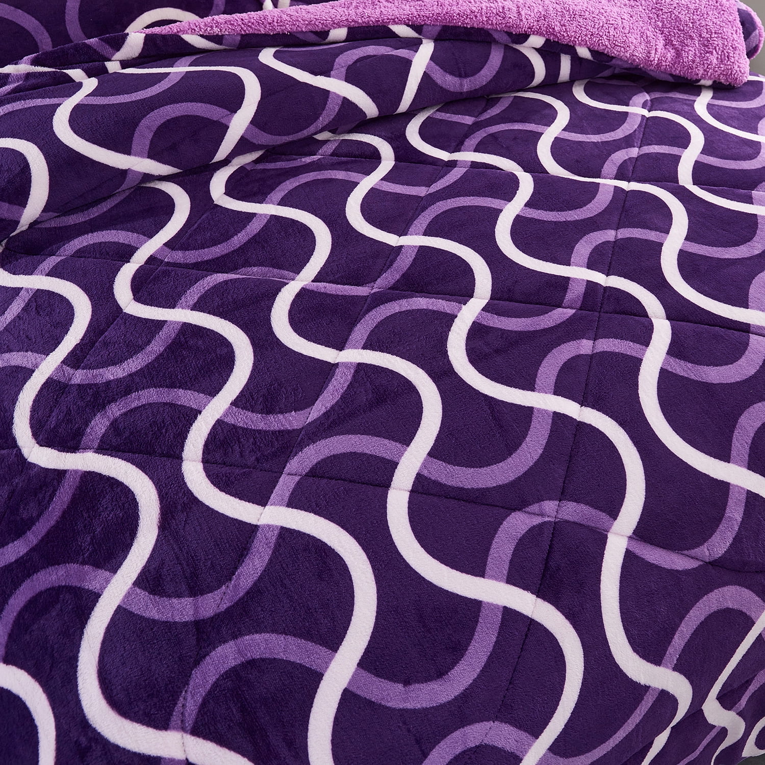 JML Cal King 3 Piece Sherpa Fleece Bed Blanket,Warm Borrego Blanket,87"x95",7.5lb