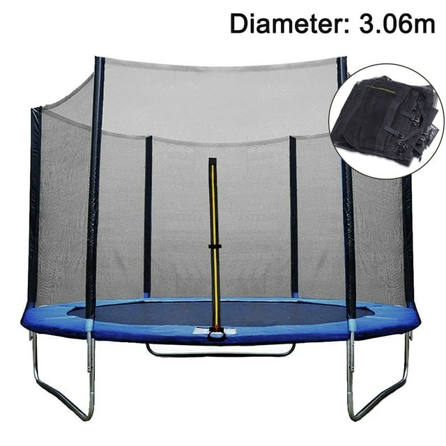 Filet de Sécurité de Remplacement pour Trampoline Ø 306 cm, Filet de Remplacement pour Trampoline de Jardin pour 8 Poteaux, Filet Extérieur, Pièce de Rechange Indéchirable, Résistant aux UV