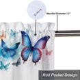 thumbnail image 5 of Watercolor Butterfly Valance Rod Pocket Window Curtain for Kitchen Colorful Floral Flowers Window Treatment Valance Curtains for Bathroom 54 by 18 in, 1 Panel, 5 of 6