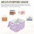 thumbnail image 6 of Yayeee Collapsible Storage Bin with Lid Fabric Closet Decorative Basket with Handles, Purple Cartoon Rabbit Pattern, 6 of 7