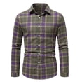 thumbnail image 7 of Yusimy Mens Flannel Shirts Long Sleeve Plaid Button Down Lapel Shirts Soft Breathable Casual Versatile Fall Winter Wear, 7 of 7