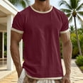 thumbnail image 2 of XIAONU Men's Solid Short Sleeve T-Shirt Crew Neck Daily Casual Tees Tops, 2 of 5