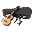 thumbnail image 1 of figatia Miniature Guitar Model with Stand and Case 1/12 Musical Instrument for Dollhouse Wood color A, 1 of 9