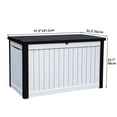 thumbnail image 4 of Dextrus Extra Large Outdoor Deck Box - 230 Gallon Capacity for Outdoor Furniture, Gardening Tools, and Sporting/Pools Gear - Durable Weather Resistant Resin, Secure Locking System (Black&White1), 4 of 7