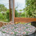 thumbnail image 2 of Ambesonne Floral Fitted Round Tablecloth, Flowering Nature of Tropical, 40"- 44" Diameter, Pastel Purple Fern Green, 2 of 5