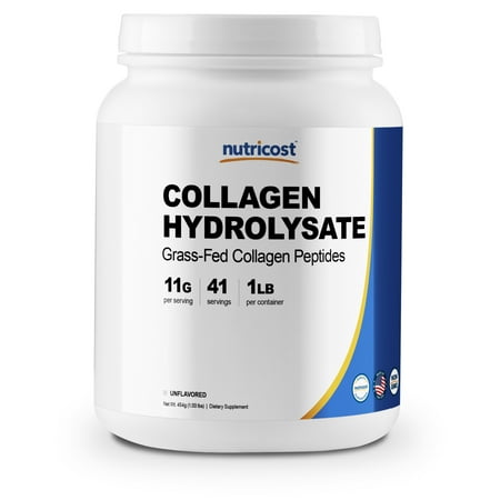 Nutricost Pure Collagen Hydrolysate (Bovine) Powder - Grass Fed, 1LB