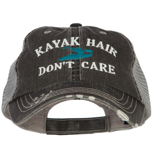 Kayak Hair Don't Care Embroidered Cotton Mesh Cap - Black OSFM