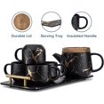 Taimei Teatime Tea Set for Adults, 25 oz Black Ceramic Teapot Set with