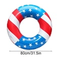 thumbnail image 3 of Inflatable USA Flag Pool Floats, 31.5 Inch Thickened Anti-Rollover Red White Blue Swim Rings, Patriotic Floaties for Pool, Lake, Beach & Summer Party, 3 of 7