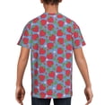 thumbnail image 5 of Wukai Hand Drawn Strawberry Youth Unisex Short Sleeve T-Shirt for Boys, Girls, Teens, and Kids-Large, 5 of 7
