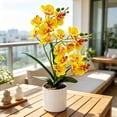 thumbnail image 6 of Phalaenopsis Orchid Artificial Potted Plant, Lifelike Faux Flower Arrangement, Home Office Decor, Indoor Tabletop Centerpiece, 6 of 7