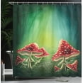 thumbnail image 4 of Ambesonne Colorful Shower Curtain, Mysterious Mushrooms, 69"Wx84"L, Sea Green Red Cream, 4 of 5