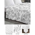 thumbnail image 6 of Gray Flowers Twim Size Flat Sheet, Wrinkleproof & Fadeproof Cooling Flat Bed Sheet Only, Farmhouse Pastoral Vintage Plants Branches Breathable Soft Bedding Top Sheets 66 x 96 Inches, 6 of 8