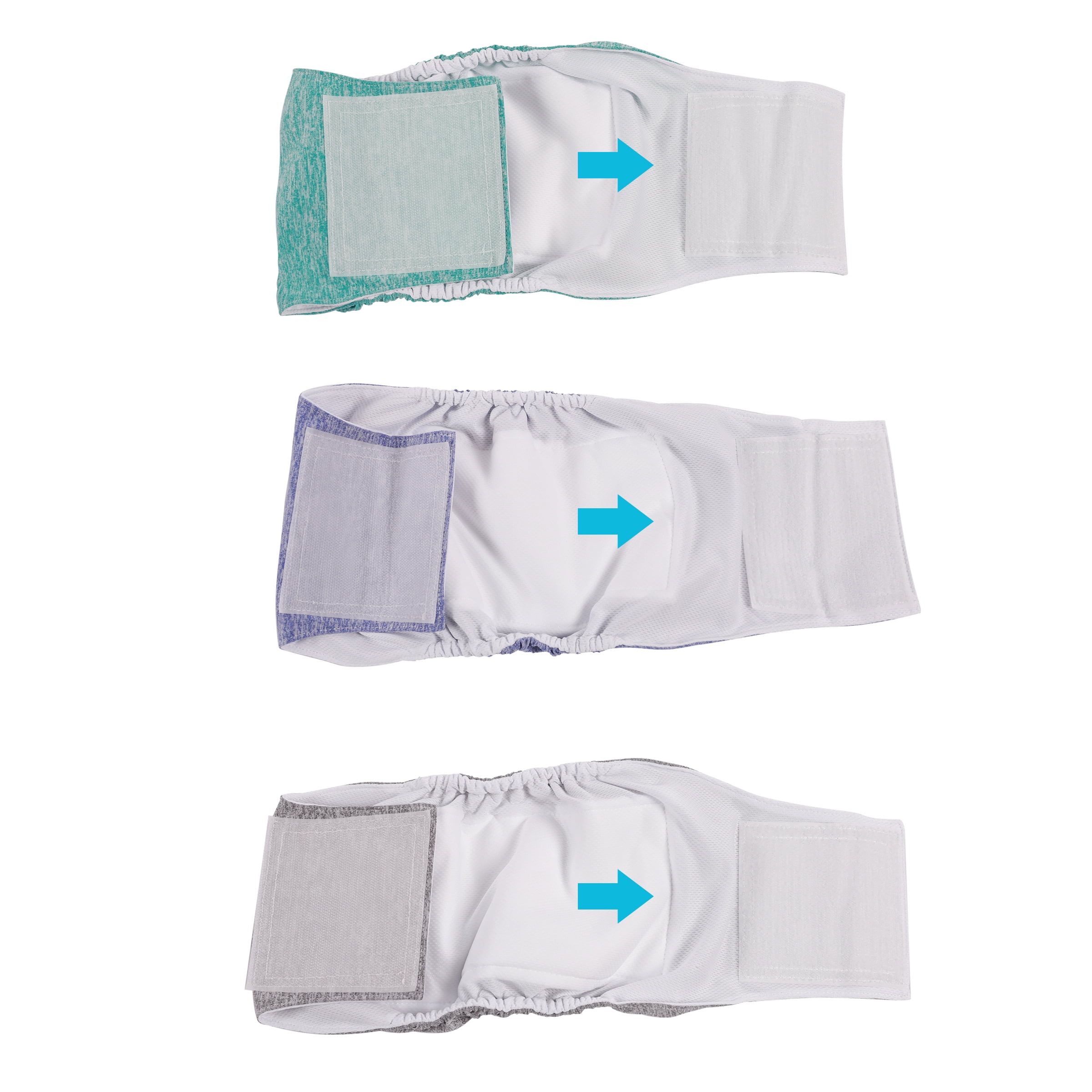 (2 pack) Vibrant Life Washable Dog Wraps for Male Dogs, M, 3 Count
