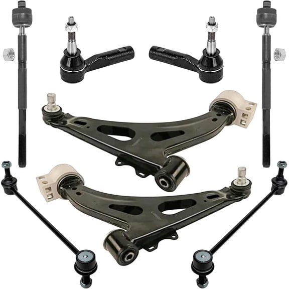 Detroit Axle - 8pc Front End Control Arms Kit for 2014-2019 Chevrolet Impala, 2 Lower Control Arms with Ball Joints Assembly 4 Outer Inner Tie Rods 2 Sway Bars