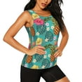 thumbnail image 2 of Bixox Women's Pineapple Printed Sleeveless Fitness Workout Running Quick-Dry Tank Top, 2 of 7