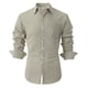 thumbnail image 1 of Blusa y camisa de manga larga con cuello vuelto para hombre, blusa informal de moda con botones y retazos, blusa de manga larga con cuello alto, blusa de poliéster para hombre, 1 of 8