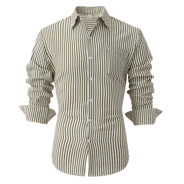 Blusa y camisa de manga larga con cuello vuelto para hombre, blusa informal de moda con botones y retazos, blusa de manga larga con cuello alto, blusa de poliéster para hombre