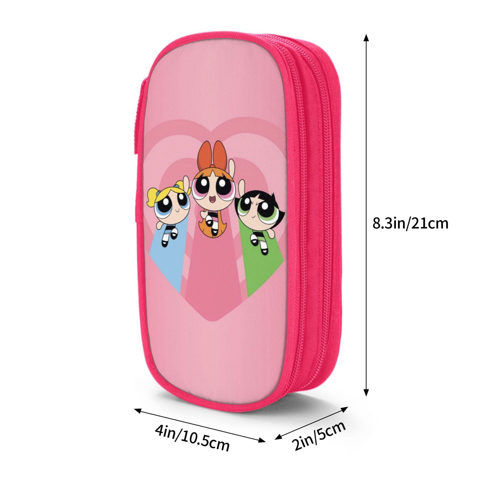 The Powerpuff Gi-rls Pencil Case Large Capacity Pencil Pouch Penbag Office Stationery Organizer Travel Makeup Bag Pink