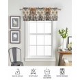 thumbnail image 6 of Burnt Orange Grey Flower Curtain Valance for Windows/Living Room/Kitchen/Bathroom/Café, Short Rod Pocket Tier Curtain Window Treatment Panel Vintage Spring Floral Botanical Topper Curtain 42''x12'', 6 of 6