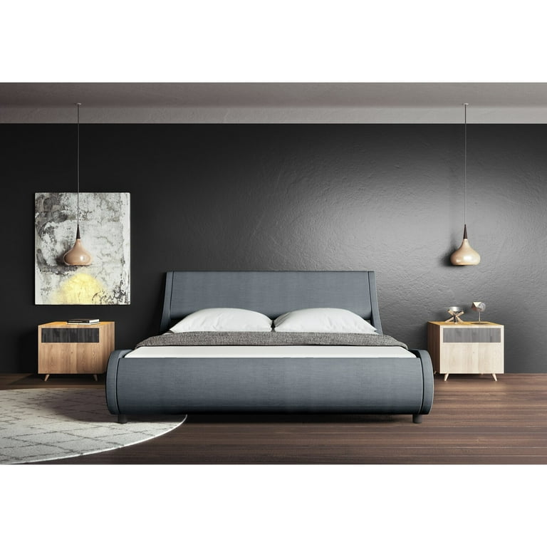 Aerie upholstered low profile sleigh bed deals