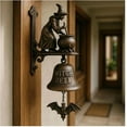 thumbnail image 5 of Witch Welcome Doorbell Vintage Cast Iron Dinner Doorbell Witches Wall-Mounted Entrance Bells Wireless Bells for Porch Front Door Garden Yard Outdoor Indoor Halloween Decoration Gift, 5 of 6