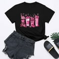 thumbnail image 4 of Fartey Breast Cancer Awareness Shirts for Women Inspirational Short Sleeve Tops Soft Comfy Crew Neck Tshirts Pink Ribbon Graphic Tees Black L, 4 of 4