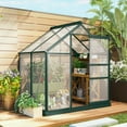 thumbnail image 4 of Outsunny 6' x 4' x 7' Polycarbonate Greenhouse, Heavy Duty Outdoor Aluminum Walk-in Green House Kit with Vent & Door for Backyard Garden, Green, 4 of 10