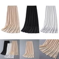 thumbnail image 2 of Women Lace Trim Invisible Underskirt Petticoat Half Slip Elastic Waist Solid Color Basic Midi Long Skirt for Under Dress, 2 of 12