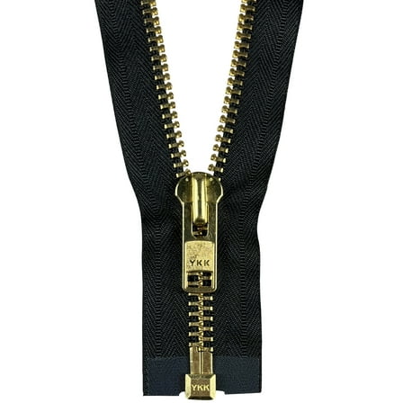 Black 36" Brass Open Chap Zipper YKK #10