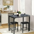 thumbnail image 2 of Giantex 3 Pieces Dining Table Set, Modern Bar Table Set w/2 Bar Stools, Counter Height Table Set for Living Room Restaurant, 2 of 10