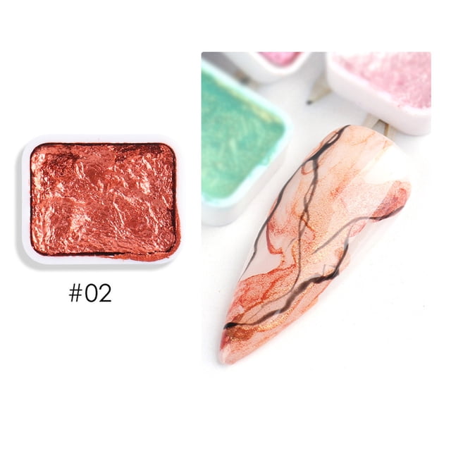 Xihbxyly Pigmento Sólido para Decoración de Uñas, Pigmento de Pintura de Color Degradado de Acuarela