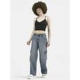 thumbnail image 2 of No Boundaries Cargo Slouchy Straight Leg Jeans, 32” Inseam; Women's and Women’s Plus, 2 of 5