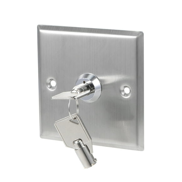 Unique Bargains On Off Switch Lock Key Switches Emergency Door Release SPST for Access Control Panel Mount with 2 Keys