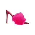 thumbnail image 3 of Women Faux Fur Pointed Open Toe Stiletto Mules Heel Sandal 18571, 3 of 6