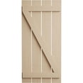 thumbnail image 2 of Ekena Millwork 23 1/2"W x 60"H Rustic Four Board Spaced Board-n-Batten Rough Cedar Faux Wood Shutters w/Z-Board (Per Pair), Primed Tan, 2 of 10