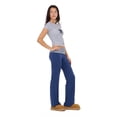 thumbnail image 3 of Forever 21 Women's Navy Y2K Foldover Flare Legging, Contrast Fold-Over Waist Design for Athleisure Everyday Wear, XL, 3 of 6