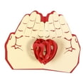 thumbnail image 1 of 3D Up Greeting Cards Love In Hand Handmade Wish Kirigami Paper Craft for Mother's Day (Red), 1 of 7