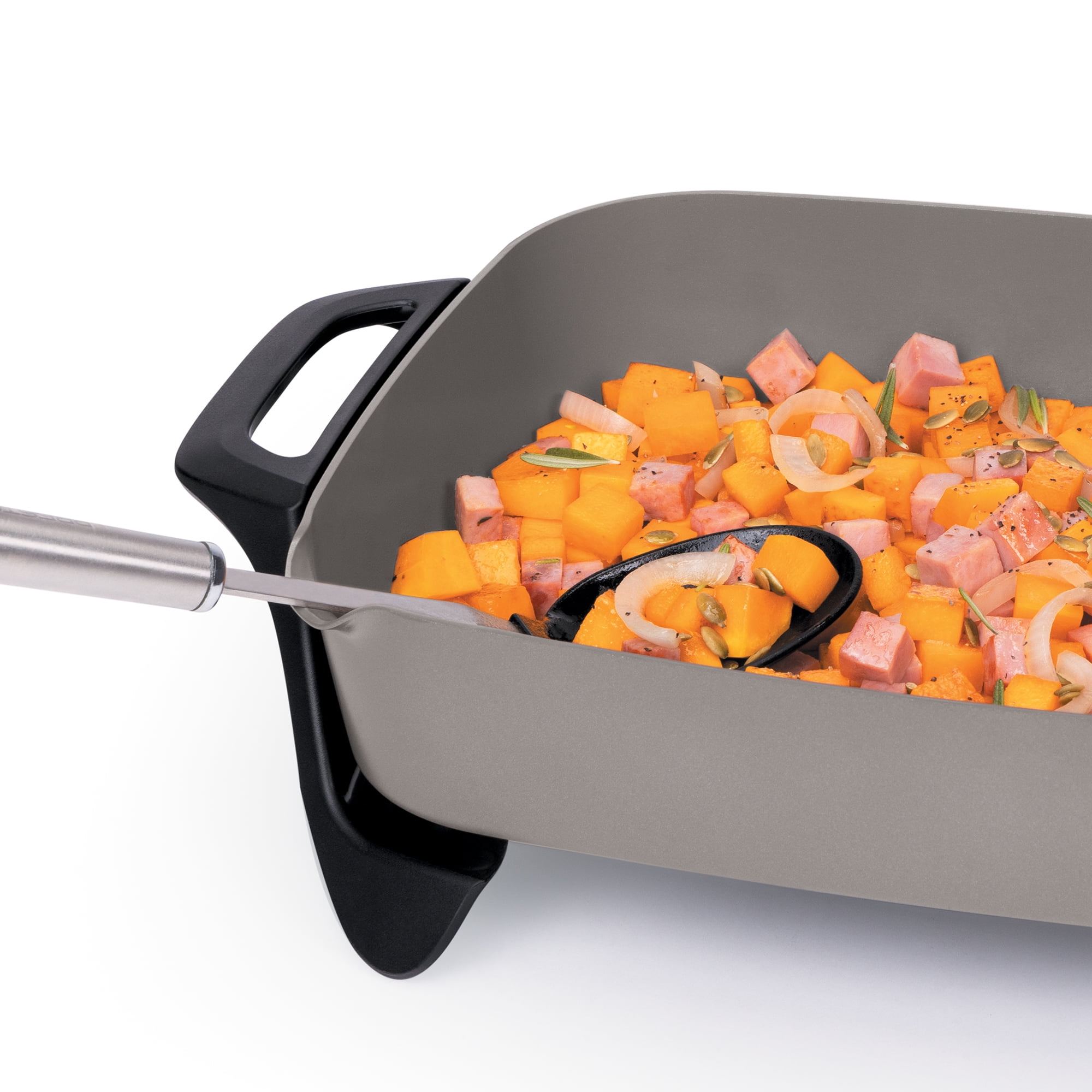 Presto 16" Ceramic Electric Skillet with Glass Cover,  Silver 06860