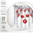 thumbnail image 3 of Christmas Shower Curtain, Winter Xmas Shower Curtain Aesthetic Pine with Red Decorative Balls Shower Curtain with Hooks Waterproof New Year Shower Curtain, 72x72 Inch, 3 of 6