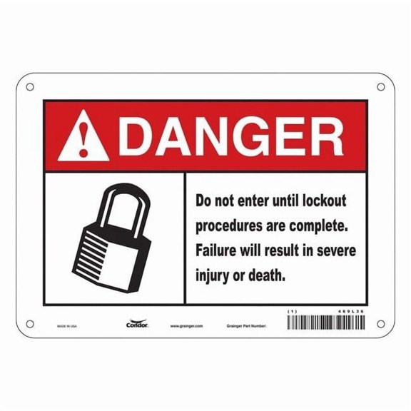 Condor Safety Sign,7 in x 10 in,Aluminum 469L36