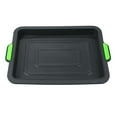thumbnail image 1 of Baking Plate Silicone Tray Portable Storage Cake Biscuit Bread Baking Tray for Home Store with Handle (Black), 1 of 8