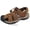 Brown, variant on Men’s Closed Toe Sport Sandals, Lightweight Leather Hiking & Outdoor Water Shoes
