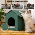 thumbnail image 5 of Cat House, POPO Waterproof Cat Bed with Removable Soft Cushion, Outdoor Kitty House 17 x13 x17 inches,Green, 5 of 7
