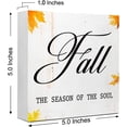 thumbnail image 3 of Zomyto 5"x5" Farmhouse Autumn Decor Wood Block Signs,Fall the Season of the Soul Wooden Box Sign,Rustic Fall Decor, 3 of 8