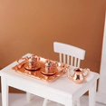 thumbnail image 4 of 10Pcs Mini House Accessories Miniature Rose Gold Metal Tea Lid Pot Cups Tray Set, 4 of 5