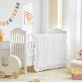 thumbnail image 1 of Juego de ropa de cama para cuna UOZZI, 3 unidades, acolchado, con volantes, blanco, 1 of 9