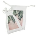 thumbnail image 2 of Leaves Fabric Pouch Set of 2, Top View Photo of Various Exotic Jungle Leaves, Small Drawstring Bag for Toiletries Masks and Favors, 9" x 6", Blush Hunter Green, by Ambesonne, 2 of 2