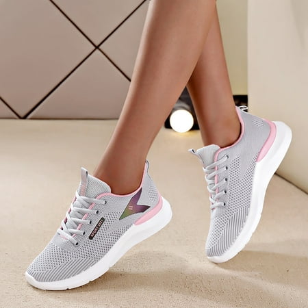 

Mackneog Sneaker For Women Mesh Running Shoes Athletic Tennis Walking Breathable Sneakers Sport Shoes Knit Running Shoes Gift on Clearance